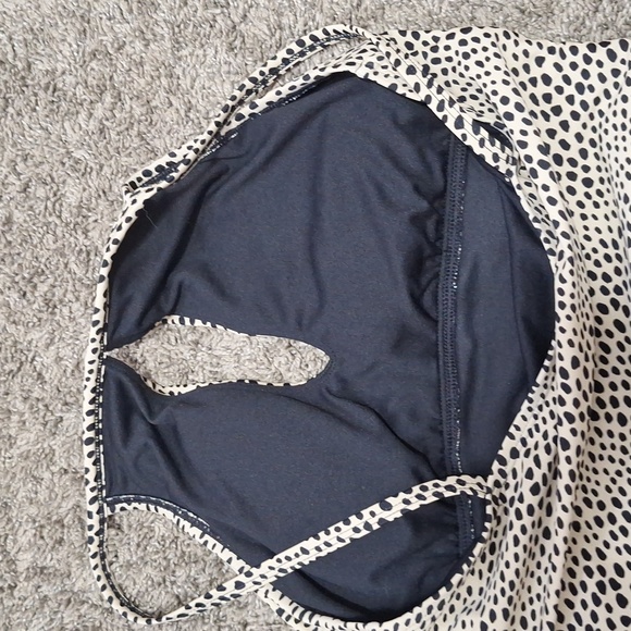 Ellen Tracy ruched keyhole one piece swimsuit - 8 - leopard print - Picture 9 of 9